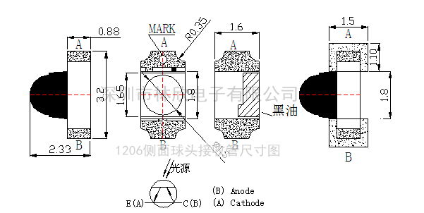 1206红外线侧面接收管尺寸图水印.png